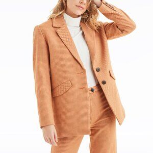 Mara Hoffman Tatum Jacket, 100% cotton, lined, Mustard Houndstooth, Size XS